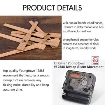 Stylish Silent Wood Wall Clock for Home and Office