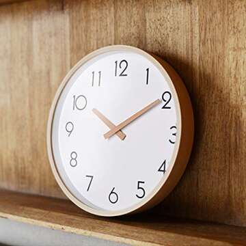 Stylish Silent Wood Wall Clock for Home and Office