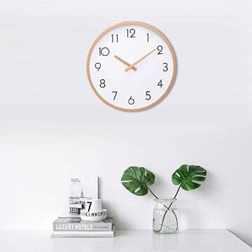 Stylish Silent Wood Wall Clock for Home and Office