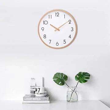 Stylish Silent Wood Wall Clock for Home and Office