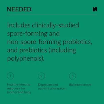 Needed. Expertly-Formulated & Tested Prebiotic & Probiotic for Prenatal, Pregnancy, Breastfeeding, & Postpartum | Balance Mood, Boost Immunity, Healthy Microbiome for Mother & Baby | 60 Capsules