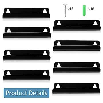 Wesiti 8 Pack 3.94 inch Small Vinyl Record Wall Shelf Mount Acrylic Vinyl Holder Display Record Wall Storage Tiny Floating Shelf Album Cd Rack Cd Stand for Daily LP Listening Book Storage (Black)