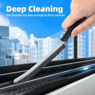 TQRR Hard Bristle Crevice Cleaning Brush-Thin Gap Cleaning Brush, Small Cleaning Brush, Grout Brush,...