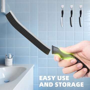 TQRR Hard Bristle Crevice Cleaning Brush-Thin Gap Cleaning Brush, Small Cleaning Brush, Grout Brush, Kitchen Brush, Cleaning Tools for Toilet, Bathroom, Home, Bathtub, Sink, Household, Window (3)
