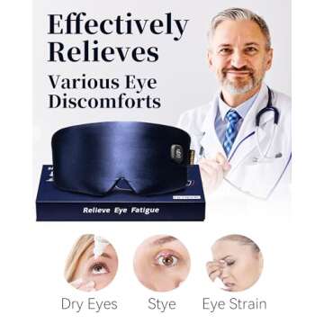 Heated Eye Mask for Dry Eyes - Silk Cordless Warm Eye Compress Moist Heat, FSA HSA Eligible, Eye Hea...