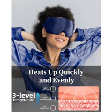 Heated Eye Mask - Silk Cordless Warm Compress for Dry Eyes