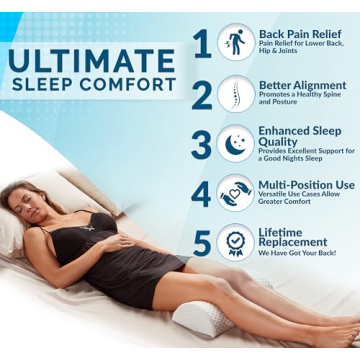 ComfiLife Memory Foam Knee Pillow for Back & Side Sleepers