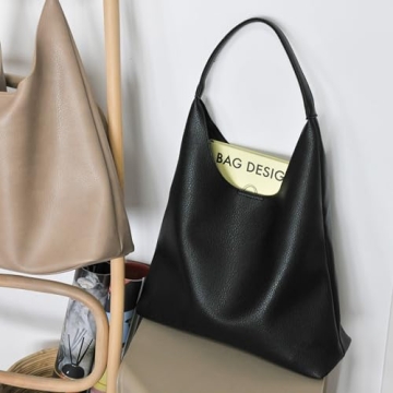 Stylish Vegan Leather Hobo Bag - Soft Slouchy Tote for Women