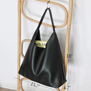 Stylish Vegan Leather Hobo Bag - Soft Slouchy Tote for Women