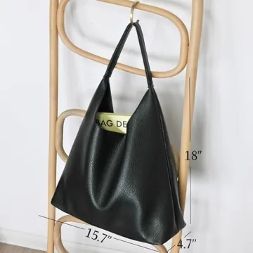 Stylish Vegan Leather Hobo Bag - Soft Slouchy Tote for Women
