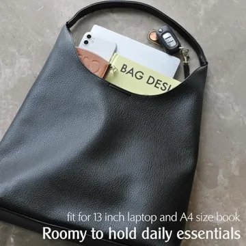 Stylish Vegan Leather Hobo Bag - Soft Slouchy Tote for Women