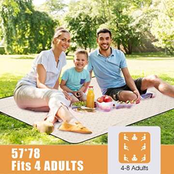 Picnic Outdoor Blankets Waterproof Large - Beach Mat Sand Free Foldable with Carry Strap | Portable ...