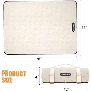 Picnic Outdoor Blankets Waterproof Large - Beach Mat Sand Free Foldable with Carry Strap | Portable Camping Blanket | Park Blanket for Grass Park, Hiking, Travel, Concerts, Indoor (Yellow Flower)