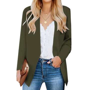 Elegant Women's Casual Lapel Slim Work Blazer Jacket