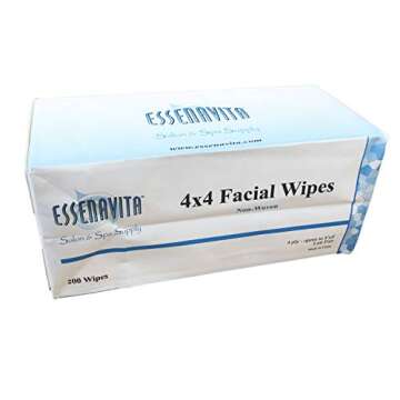 4x4 esthetic wipes non woven 4 ply facial wipes for salon spa use 200 Count (Pack of 1)