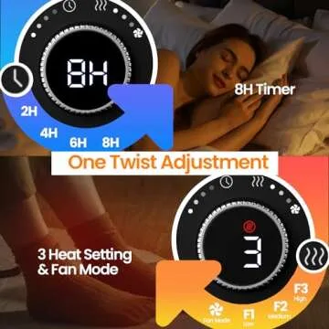 Cegsin Space Heater, 85°Oscillating Portable Electric Heaters for Indoor Use, 1400W PTC Fast Safety Heat, Digital Display, 8H Timer, Fan Mode, Dust Filter, Small Desk Heater for Bedroom Office Home