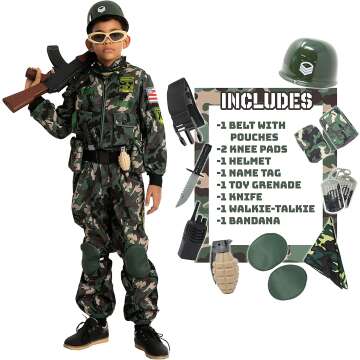 Army Special Forces Costume for Boys - Medium Size