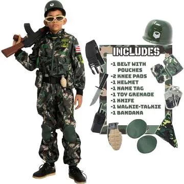 Army Special Forces Costume for Boys - Medium Size