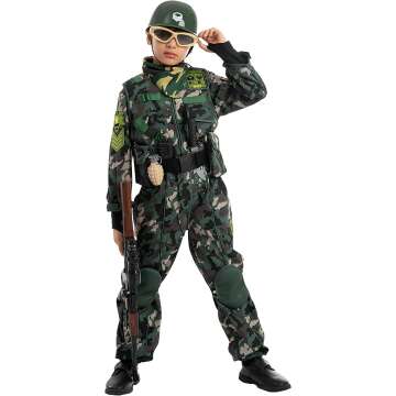 Army Special Forces Costume for Boys - Medium Size
