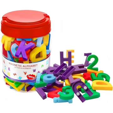 Kiveed Magnetic Letters and Numbers Toy Set: Strong Magnetic 78 PCS Colorful Alphabet Magnets for Toddlers - Educational ABC 123 Fridge Magnets Construction Toys Incorporating Magnets