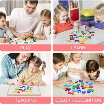 Kiveed Magnetic Letters and Numbers Toy Set: Strong Magnetic 78 PCS Colorful Alphabet Magnets for Toddlers - Educational ABC 123 Fridge Magnets Construction Toys Incorporating Magnets