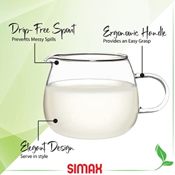 Elegant Simax Glass Creamer Pitcher for Home Use
