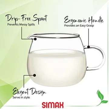 Elegant Simax Glass Creamer Pitcher for Home Use