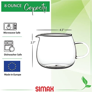Elegant Simax Glass Creamer Pitcher for Home Use