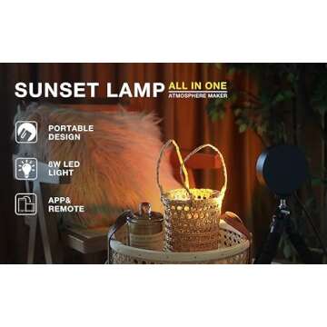 JIMEI Sunset Lamp Projector Led Lights for Bedroom Night Light RGB Lights Sun Sunlight Sunrise Lamp ...