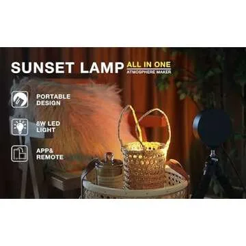JIMEI Sunset Lamp Projector Led Lights for Bedroom Night Light RGB Lights Sun Sunlight Sunrise Lamp ...