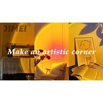 JIMEI Sunset Lamp Projector Led Lights for Bedroom Night Light RGB Lights Sun Sunlight Sunrise Lamp 10w 360° Rotation Mood Lighting Home/Room Decor Christmas Gifts for Women,Triangle Multicolor