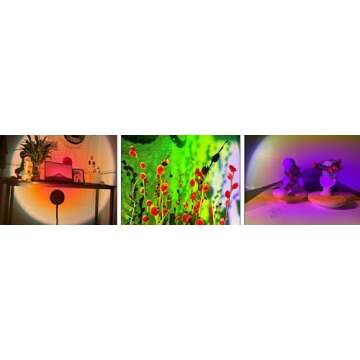 JIMEI Sunset Lamp Projector Led Lights for Bedroom Night Light RGB Lights Sun Sunlight Sunrise Lamp 10w 360° Rotation Mood Lighting Home/Room Decor Christmas Gifts for Women,Triangle Multicolor