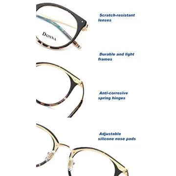 DONNA Stylish Blue Light Blocking Glasses for Comfort