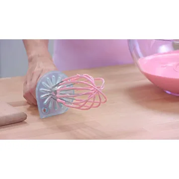 Whisk Wiper - Wipe a Whisk Easily - Multipurpose Kitchen Tool, Made In USA - Includes 11" Stainless-Steel Whisk - Cool Baking Gadget, A Great Gift For Men and Women (Color: Glass Blue)