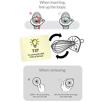 Whisk Wiper - Wipe a Whisk Easily - Multipurpose Kitchen Tool, Made In USA - Includes 11" Stainless-Steel Whisk - Cool Baking Gadget, A Great Gift For Men and Women (Color: Glass Blue)