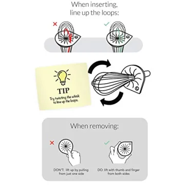 Whisk Wiper - Wipe a Whisk Easily - Multipurpose Kitchen Tool, Made In USA - Includes 11" Stainless-Steel Whisk - Cool Baking Gadget, A Great Gift For Men and Women (Color: Glass Blue)