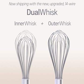 Whisk Wiper - Wipe a Whisk Easily - Multipurpose Kitchen Tool, Made In USA - Includes 11" Stainless-Steel Whisk - Cool Baking Gadget, A Great Gift For Men and Women (Color: Glass Blue)
