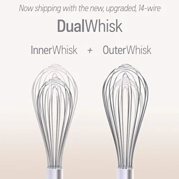 Whisk Wiper - Wipe a Whisk Easily - Multipurpose Kitchen Tool, Made In USA - Includes 11" Stainless-Steel Whisk - Cool Baking Gadget, A Great Gift For Men and Women (Color: Glass Blue)