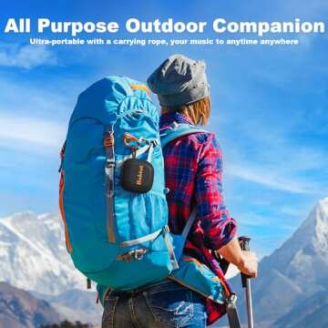 Bobtot Portable Bluetooth Speakers Wireless - IPX7 Waterproof Mini Shower Speaker with 10W Peak Loud Stereo Sound, 16 Hours Playtime, Rich Bass, TWS, Built-in Mic, Small Size for Travel Sport, Black