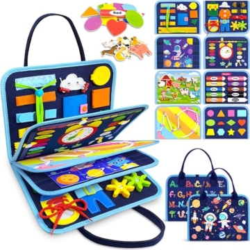 Gojmzo Busy Board Montessori Toys for 1 2 3 4 Year Old Boy Birthday Gifts, Busy Book Sensory Toys fo...