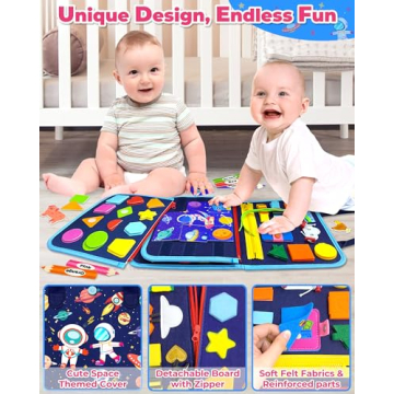 Gojmzo Montessori Busy Board for Toddlers 1-4