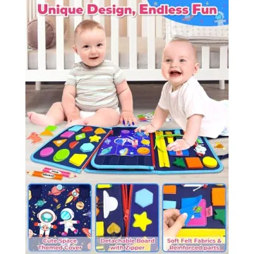 Gojmzo Montessori Busy Board for Toddlers 1-4