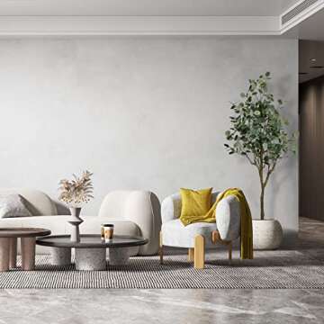 Aveyas 6ft Tall Artificial Eucalyptus Tree in Cemented Plastic Pot, Fake Silver Dollar Leaves Big Plant Large Faux Silk Tree for Indoor Outdoor Living Room Home Modern Wedding Decor (180cm)