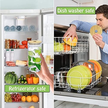 COLOROUND 2 Pack Mason Jar Smoothie Cups with Straws