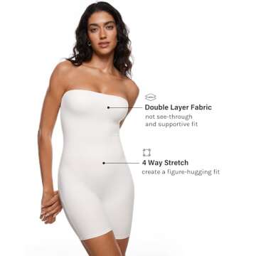 INLYRIC Women's Natrelax Strapless Jumpsuit - One Piece Tube Top Sexy Bodycon Workout Shorts Rompers Summer Outfits Iceland White X-Small