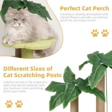 Cat Scratching Post with Flower Bed Cute Cat Scratcher with Sisal Dangling Ball Small Cat Tree for I...