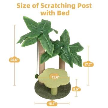 Cat Scratching Post with Flower Bed Cute Cat Scratcher with Sisal Dangling Ball Small Cat Tree for Indoor Cats Perch Cat Tower for Large Adult Cats and Kittens