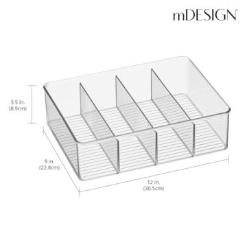 mDesign Stackable Tea Bag Organizer Clear 4 Compartments