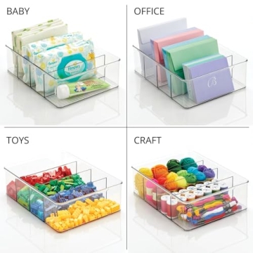 mDesign Stackable Tea Bag Organizer Clear 4 Compartments