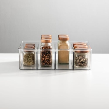 mDesign Stackable Tea Bag Organizer Clear 4 Compartments